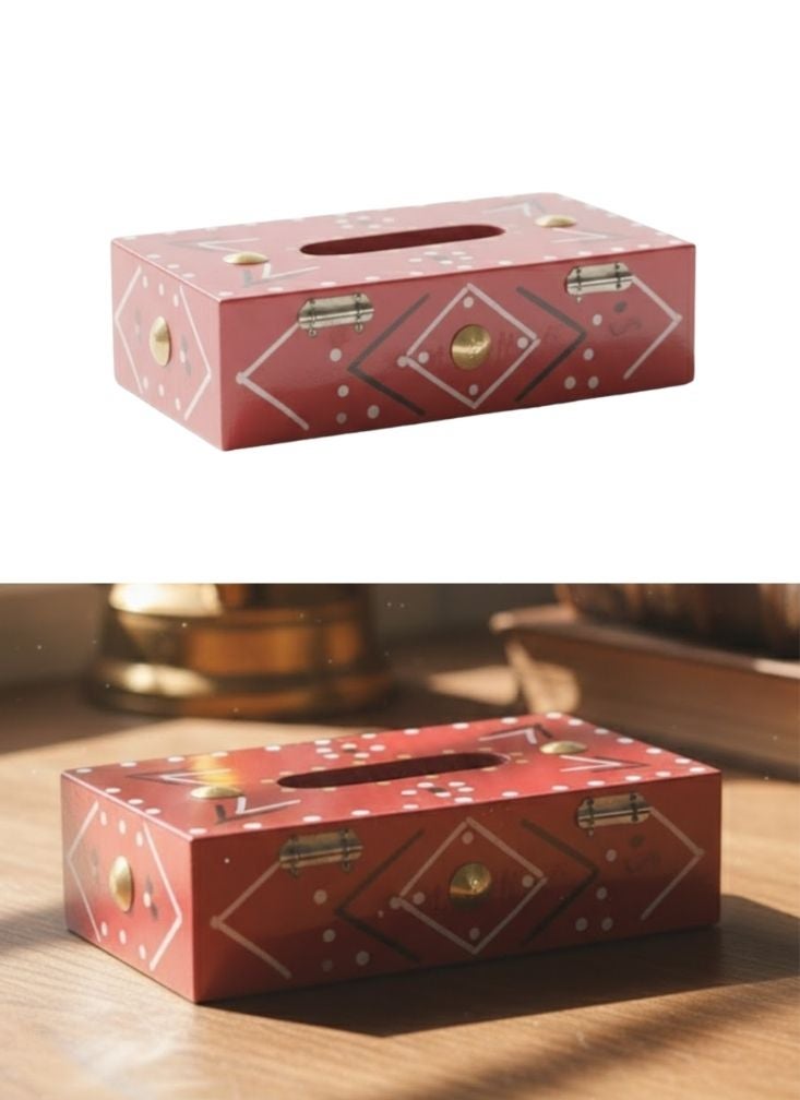Premium Traditional Wooden Tissue Box Holder – Arabic Geometric Design Decorative Tissue Dispenser - Image 1